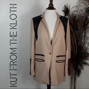 Kut from the Kloth Tan Brown and Black Blazer Size Small